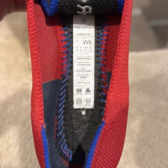 Rothy’s The Point Pillow Like Insoles Chili Red Flats Women’s Size 6 - Picture 9 of 9